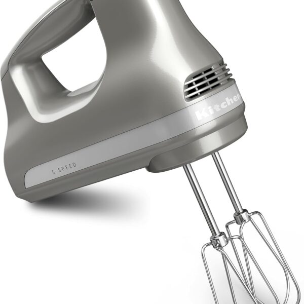 KitchenAid 5 Speed Hand Mixer: Precise Control in Contour Silver
