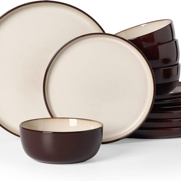 Famiware Milkyway 12-Piece Stoneware Dinnerware Set: Earthy & Chic