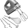 KitchenAid 9 speed hand mixer in sleek Contour Silver finish