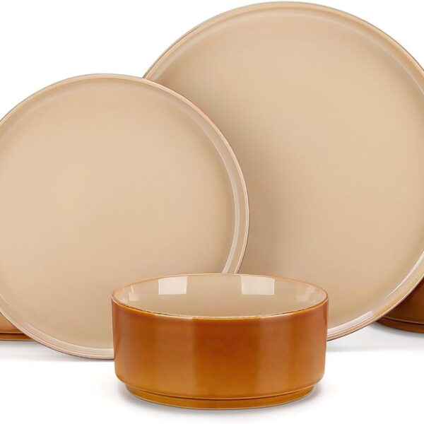 vancasso ONION Ceramic Dinnerware Set for 4: Warm & Durable