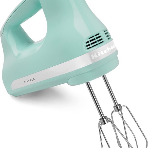 KitchenAid 5 Speed Hand Mixer: Ice Blue Compact Kitchen Tool