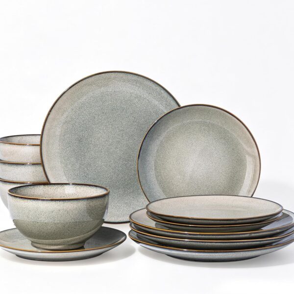 GBhome 12-Piece Stoneware Dinnerware Set: Durable & Stylish