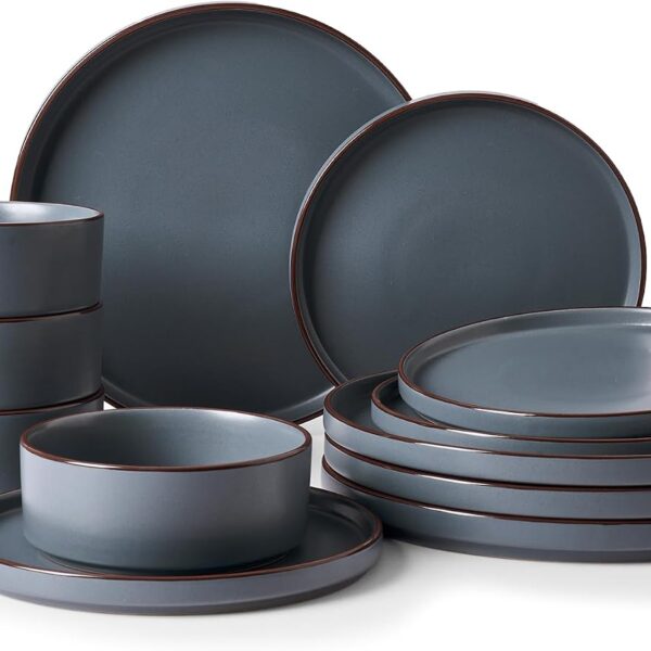 Famiware Nebula Ridge 12-Piece Stoneware Dinnerware Set