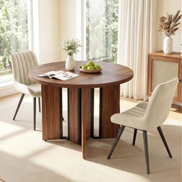 Miereirl 39.4" Small Round Dining Set with Padded Chairs