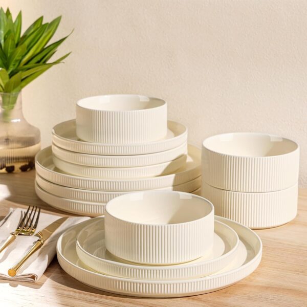 TheTerra Handcrafted Ceramic Dinnerware Set for 4, 12-Piece