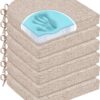 Set of 6 HOMELYSIAN non slip dining chair cushions in oatmeal beige featuring a D-shape design.
