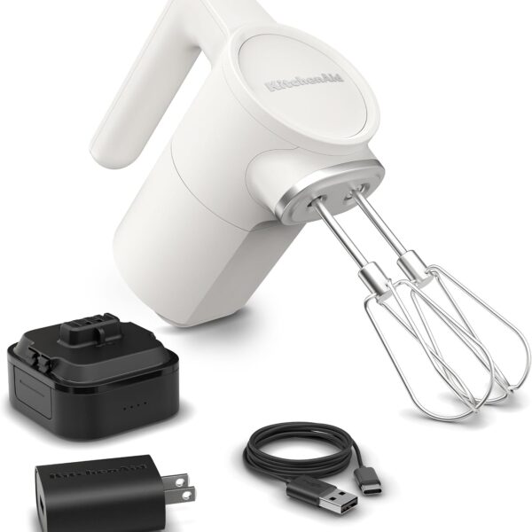 KitchenAid Go: 7-Speed Cordless Hand Mixer in Porcelain White