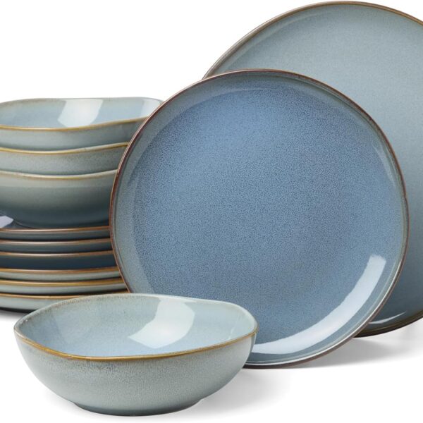 Oneida Organic Shades Slate Blue Stoneware Dinnerware Set