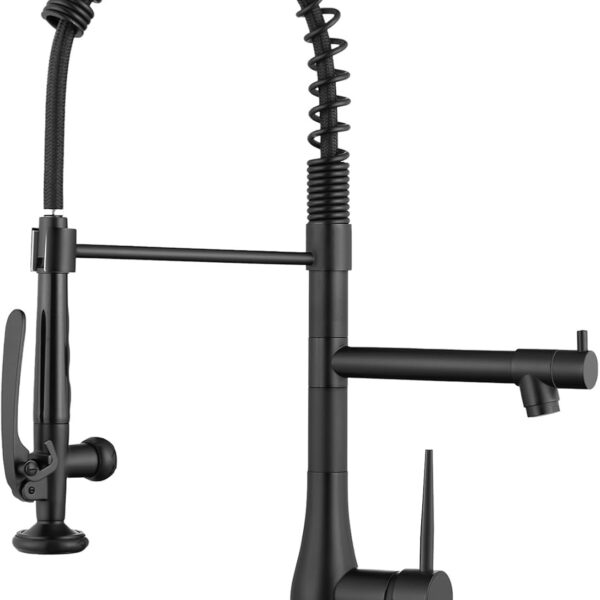 GIMILI Matte Black Kitchen Faucet with Pull-Down Sprayer