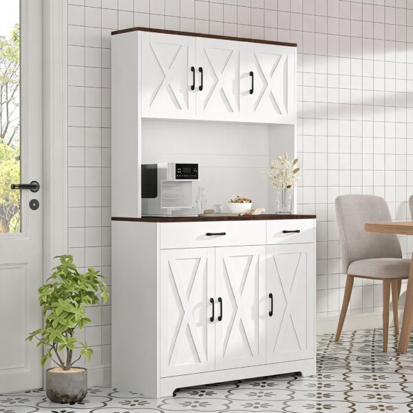 Naiveferry Kitchen Pantry Cabinet With Wine Rack