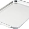 Hestan OvenBond stainless steel half sheet pan top view showing its 18 by 13-inch surface