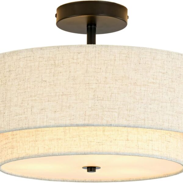Outiron 16" Dual Drum Semi Flush Mount Ceiling Light