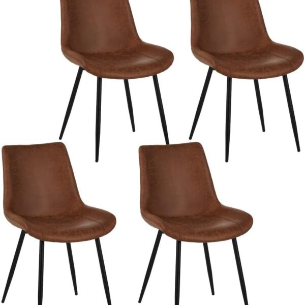 Water-Resistant PU Leather Dining Chairs Set of 4