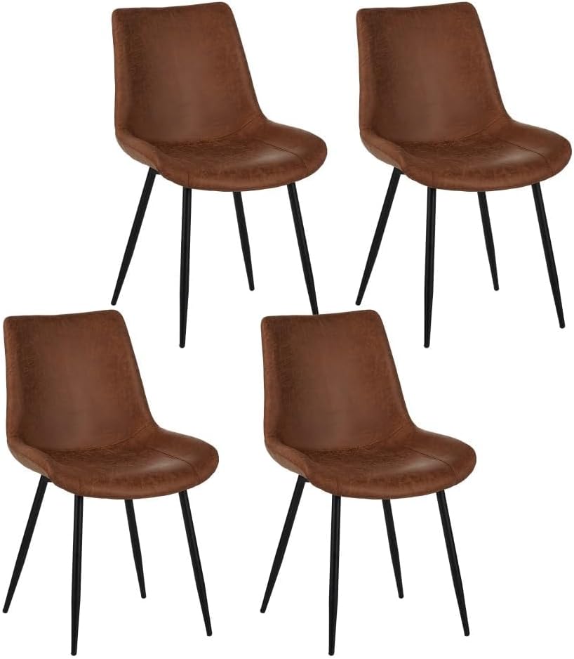 Water-Resistant PU Leather Dining Chairs Set of 4