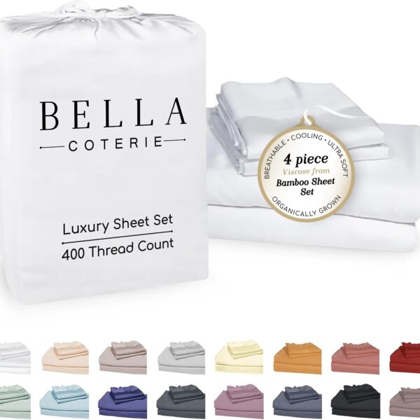 Bella Coterie Luxury Bamboo Viscose King Size Sheet Set