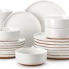 Full 24 piece stoneware dinnerware set from the MALACASA TARA collection for 8 guests
