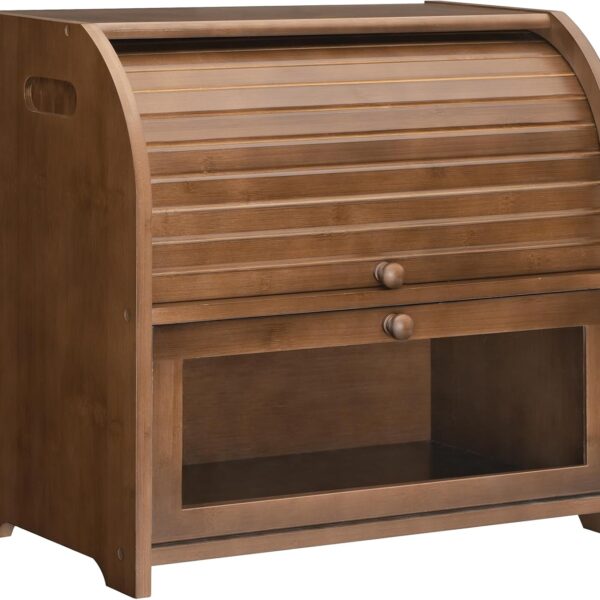HOOBRO Bamboo Bread Box for Kitchen Countertop