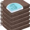 HOMELYSIAN set of 6 memory foam dining chair cushions in brown with D-shape design