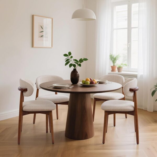 Mid Century Modern Dining Chairs: Comfy Velvet & Solid Wood Set