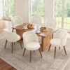 LUE BONA Dining Chairs Set of 6 with Lumbar Support, Linen Color