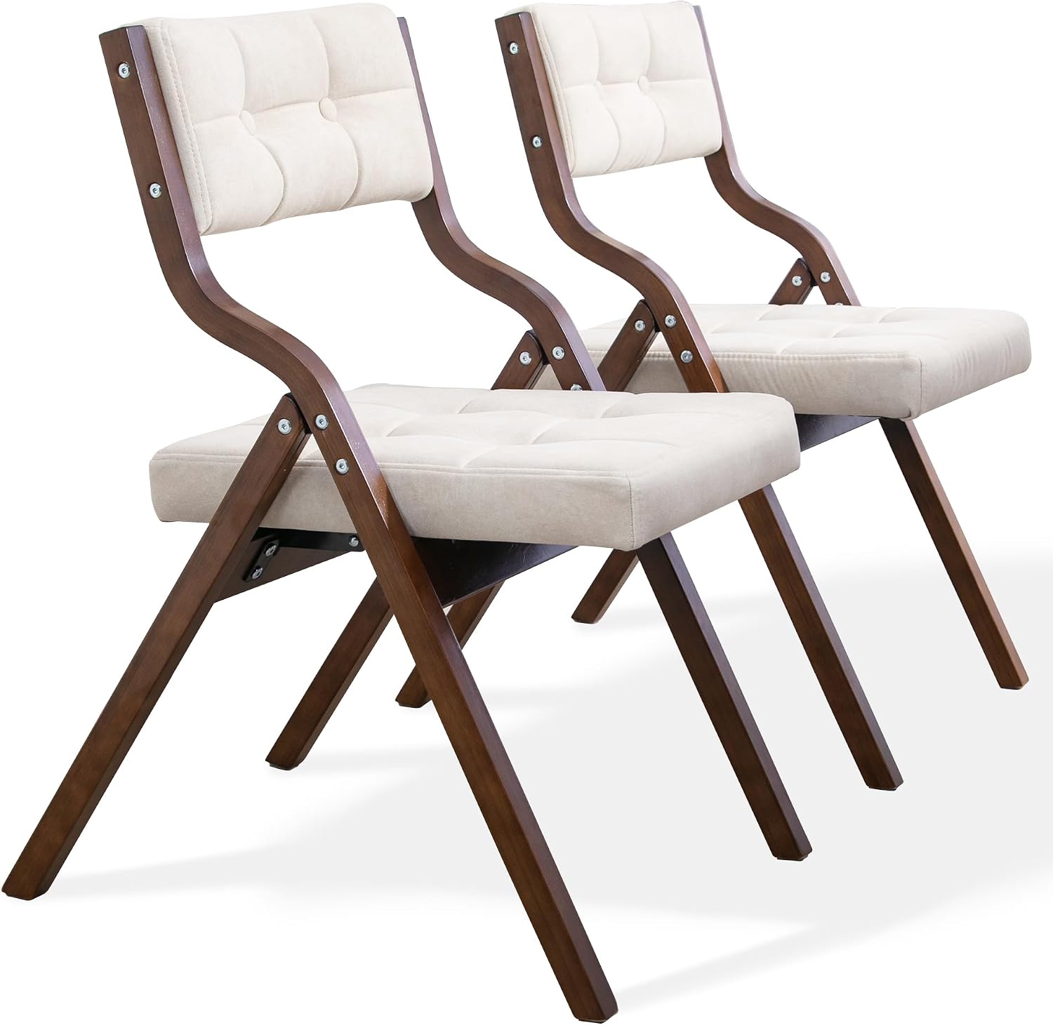 Folding Chairs with Cushion, Folding Dining Chairs, 2 Pack