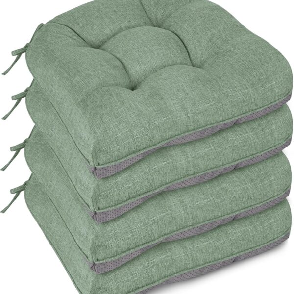Chair Cushions for Dining Chairs Set of 4, 18"x18"x3", Sage Green