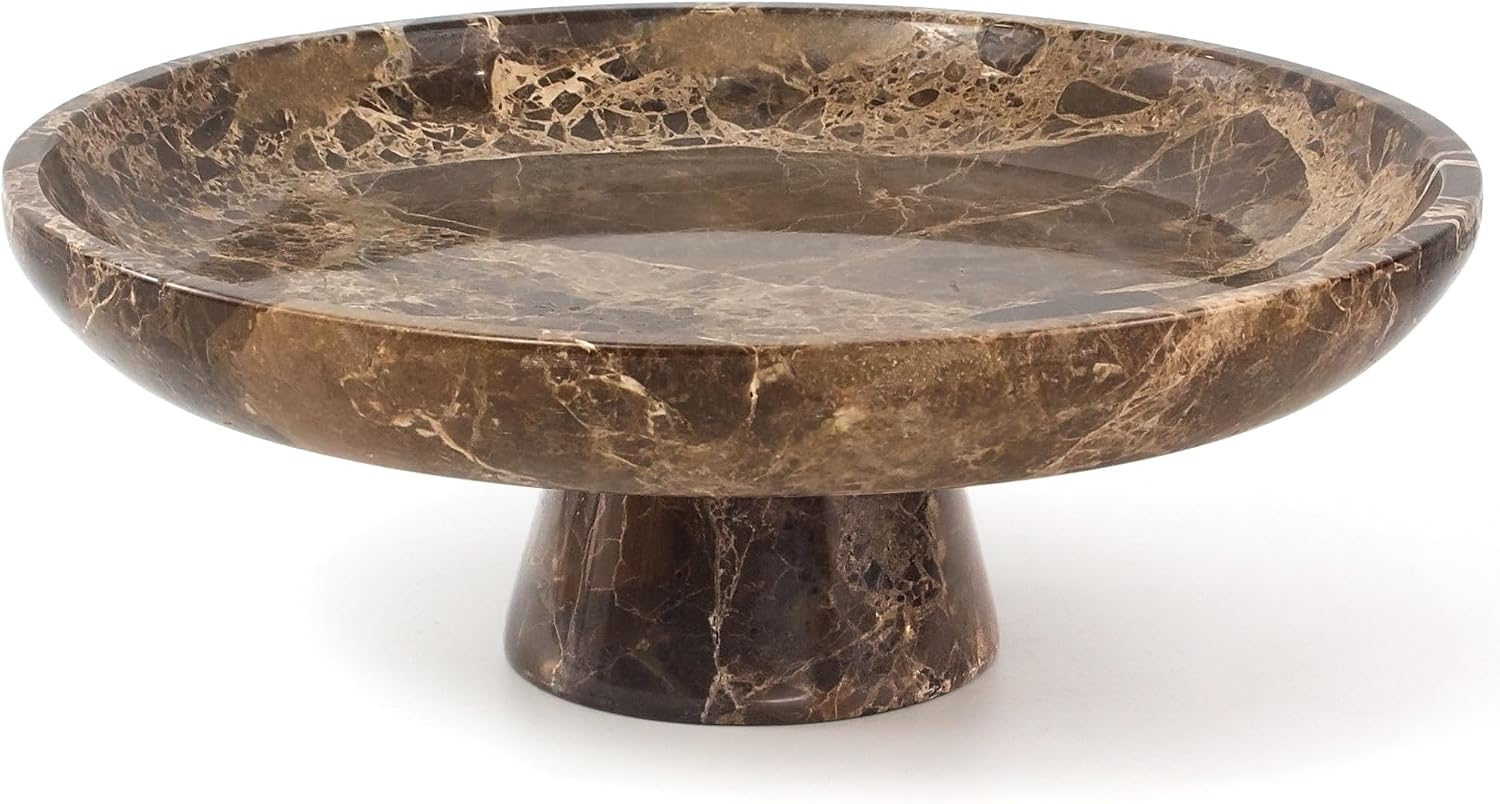 Natural Marble Fruit Bowl, Pedestal Bowl,Brown