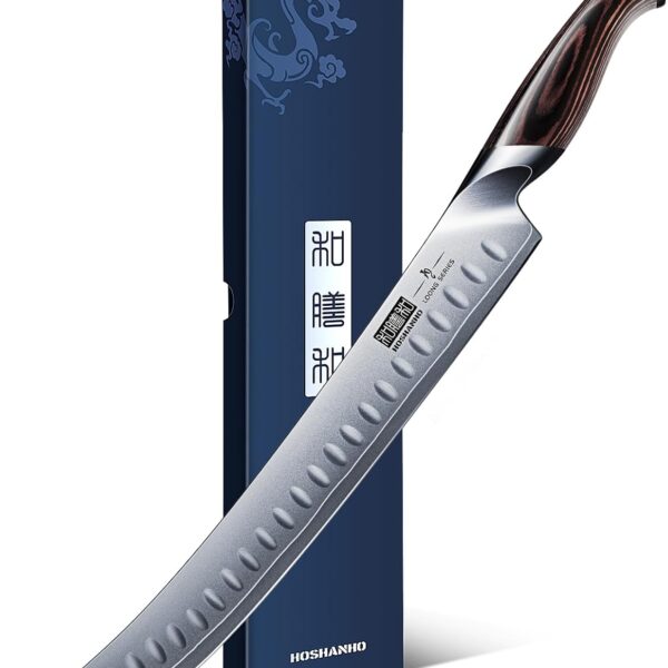 HOSHANHO 12" Japanese Brisket Knife: Precise Slicing, Built to Last.
