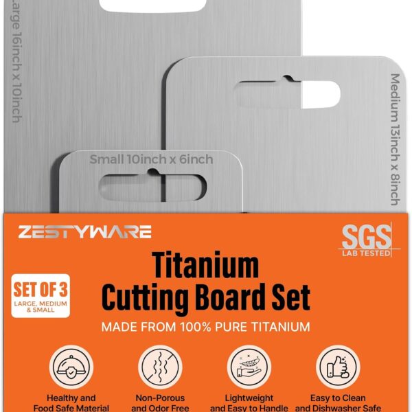 Titanium Cutting Board Set of 3, SGS Lab Tested Double-Sided Chopping Board