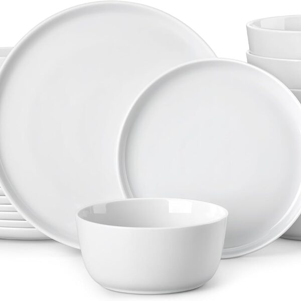 MALACASA 24-Piece Dinnerware Set for 8, White Porcelain Dishes