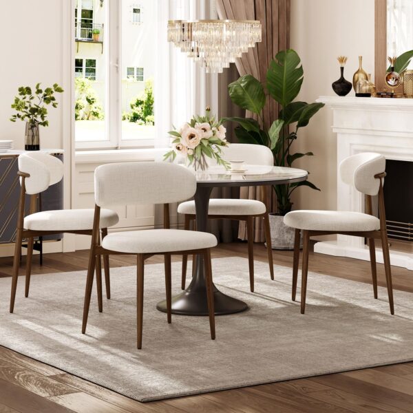 Dining Chairs Set of 4, Upholstered Kitchen Chair with Backrest