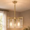14.2 Inch Gold Chandeliers for Dining Room, Adjustable Height