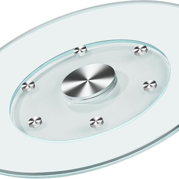 31" Large Lazy Susan for Dining Table Kitchen Glass Turntable with Aluminum Alloy Bearing, Smooth Swivel