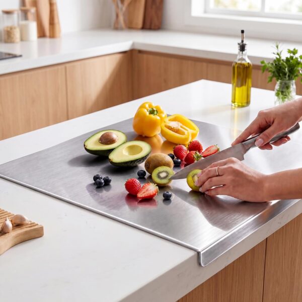 2026 NEW Titanium Cutting Boards for Kitchen, 100% Pure Titanium Kneading Cutting Board with Non Slip Pad, Large Cutting Board