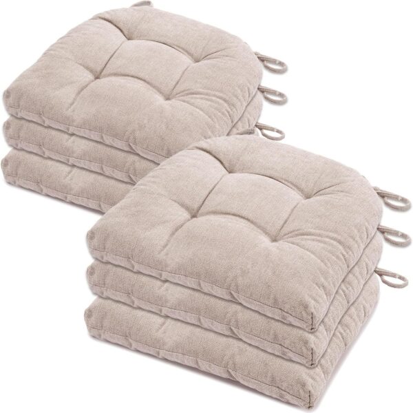 GYALAPERI Chair Cushions for Dining Chairs Set of 6, Tufted Chair Pads