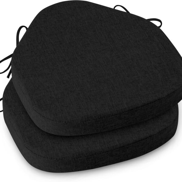 Chair Cushions for Windsor Chairs Set of 2 Black 16.5"x15.5"