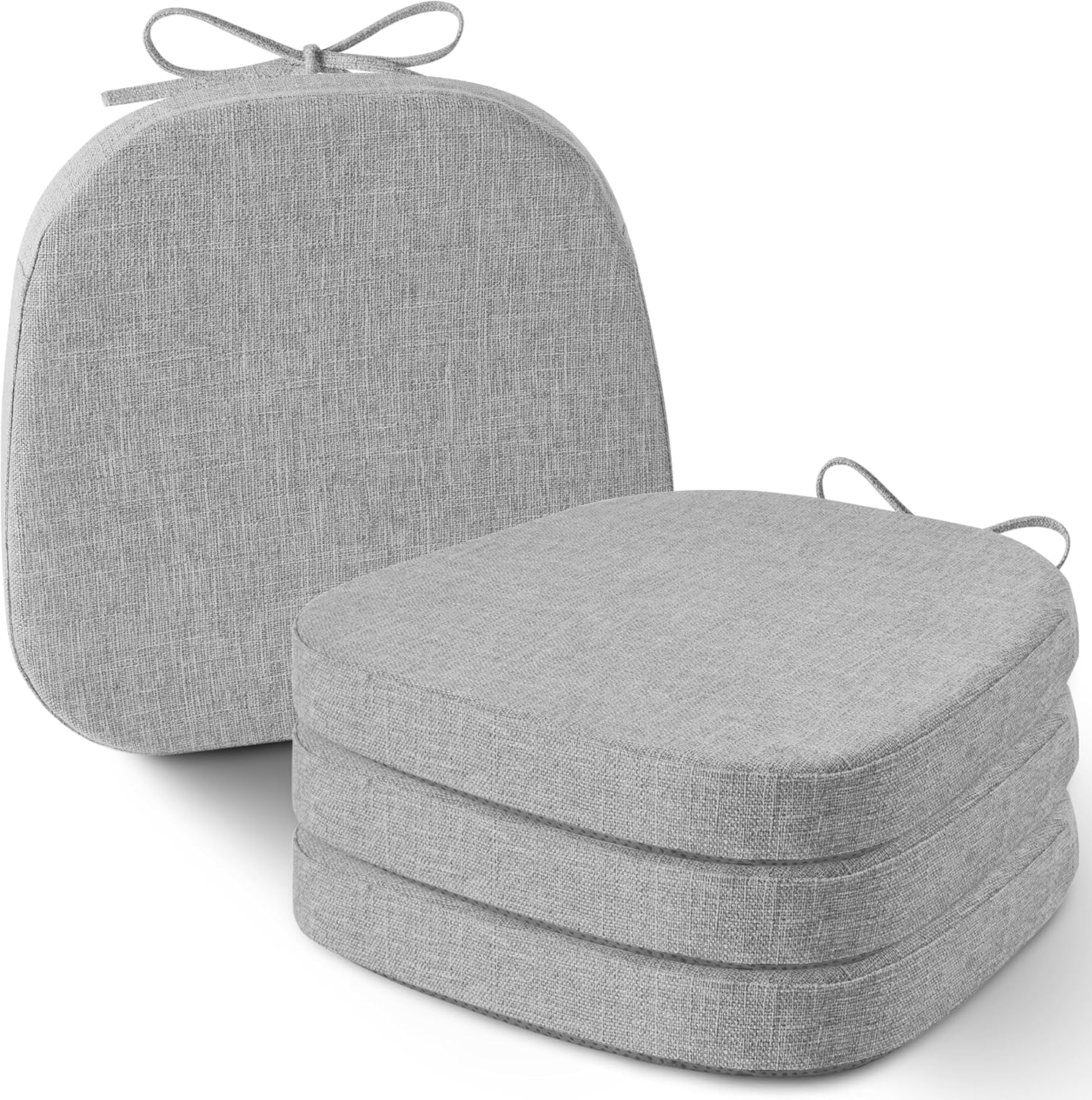 Set of 4 Chair Cushions for Metal Dining Chairs 14x14 Light Grey