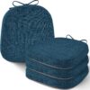 Navy 14x14 Non-Slip Chair Cushions for Metal Dining Chairs 4pc