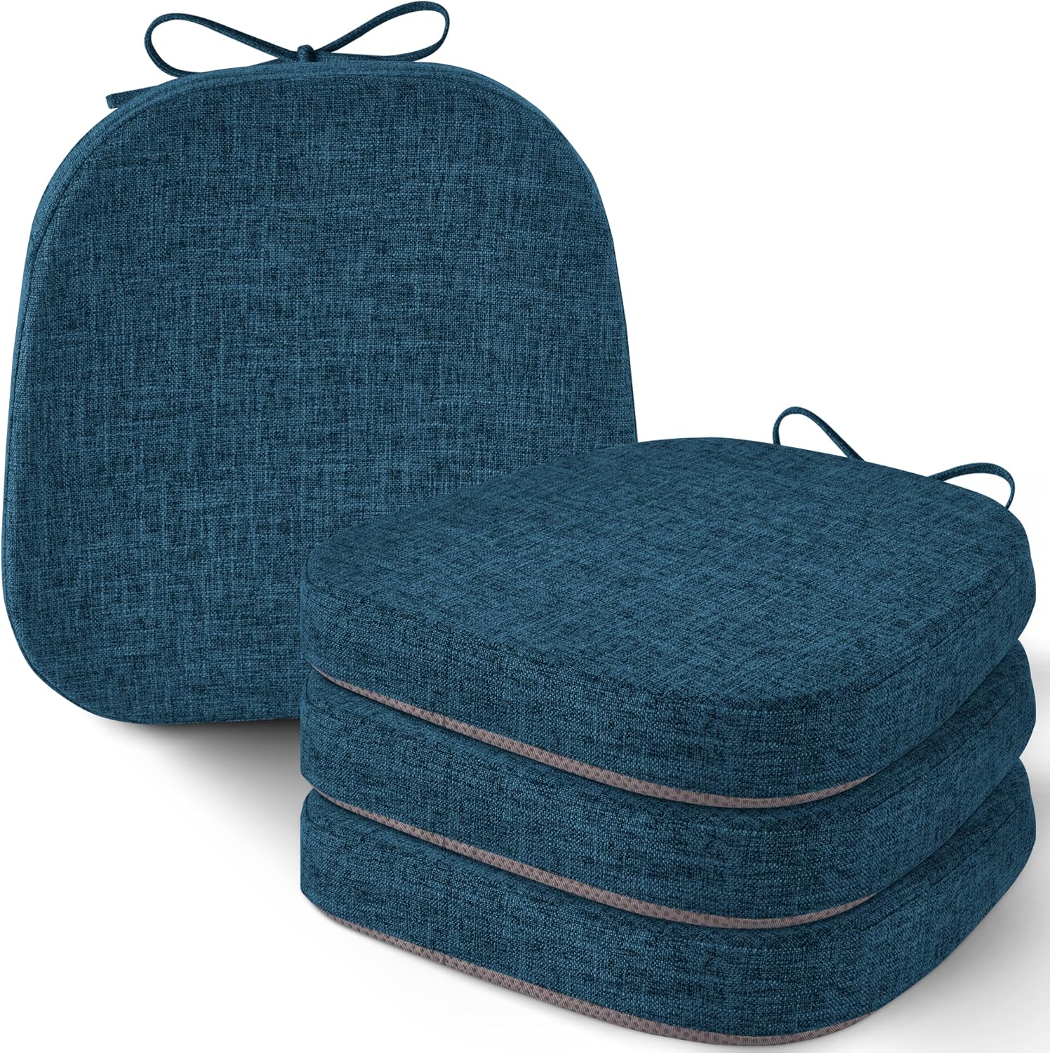 Navy 14x14 Non-Slip Chair Cushions for Metal Dining Chairs 4pc