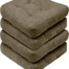 Basic Beyond Chair Cushions for Dining Chairs, Non-Slip Chair Pads, Thick Seat Cushions for Dining Room Chairs, Kitchen Chair Cushions Set of 4, 17" x 17" x 4", Coffee