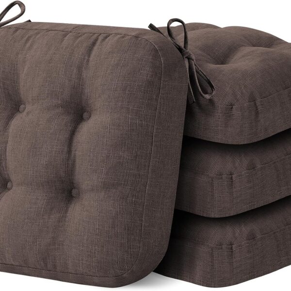 IASEAHK Memory Foam Dining Chair Cushions, Beige, 16.5"x16.5"x3.5"