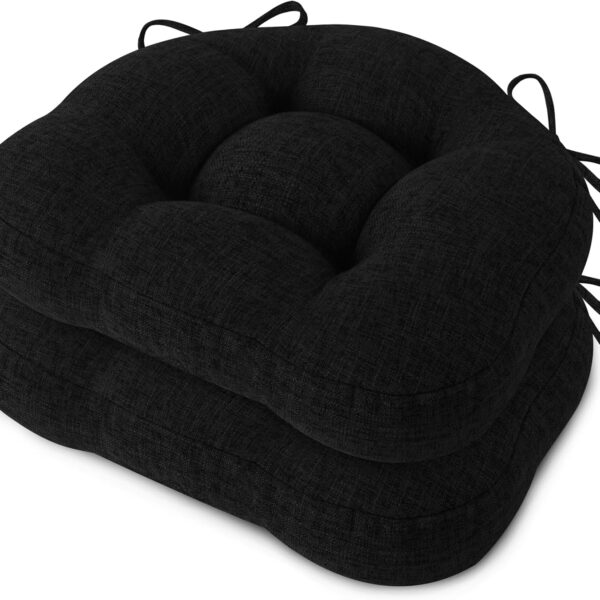 Chair Cushions for Dining Chairs 16.5"x15.5"x3" Black 2 Pack
