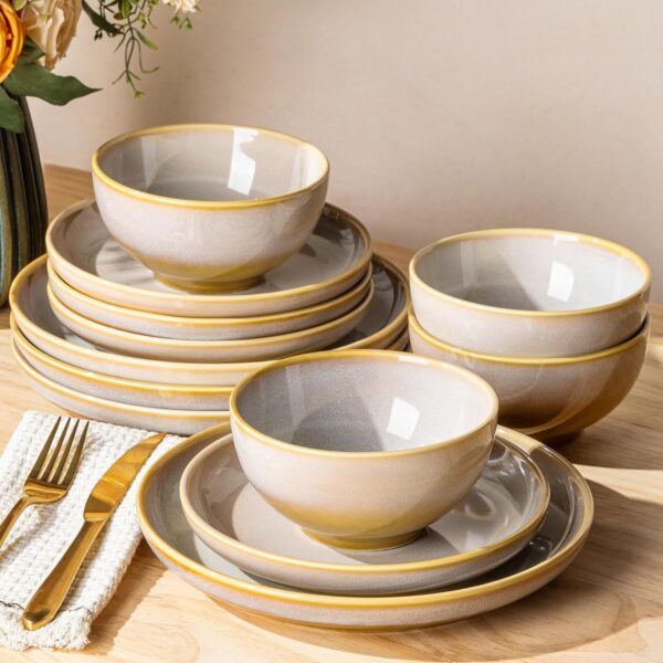 TheTerra Handcrafted 12-Piece Ceramic Dinnerware Set