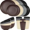 Quatish 32 Piece Plates and Bowl Set for 8, Dinnerware Dish Set for Kitchen
