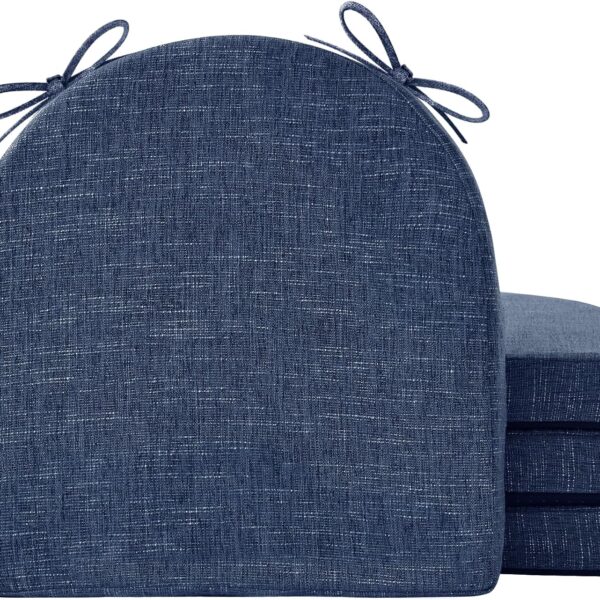 Chair Cushions for Dining Chairs, Kitchen Chair Cushions, 16'' x 16'' x 2'', Non Slip Indoor Seat Cushions, Chair Pads for Dining Chairs with Ties & Removable Cover, Set of 4, Navy