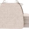 AAAAAcessories D-Shaped Chair Cushions, 2" Thick Dining Chair Pads with Ties and Removable, Machine-Washable Cover, 17" x 16", Set of 4, Oatmeal Beige