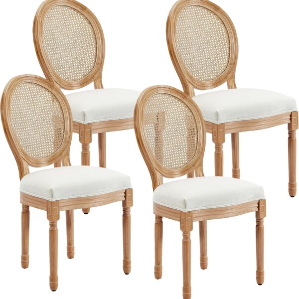 French Country Dining Chairs, Upholstered Dining Chairs Set of 4