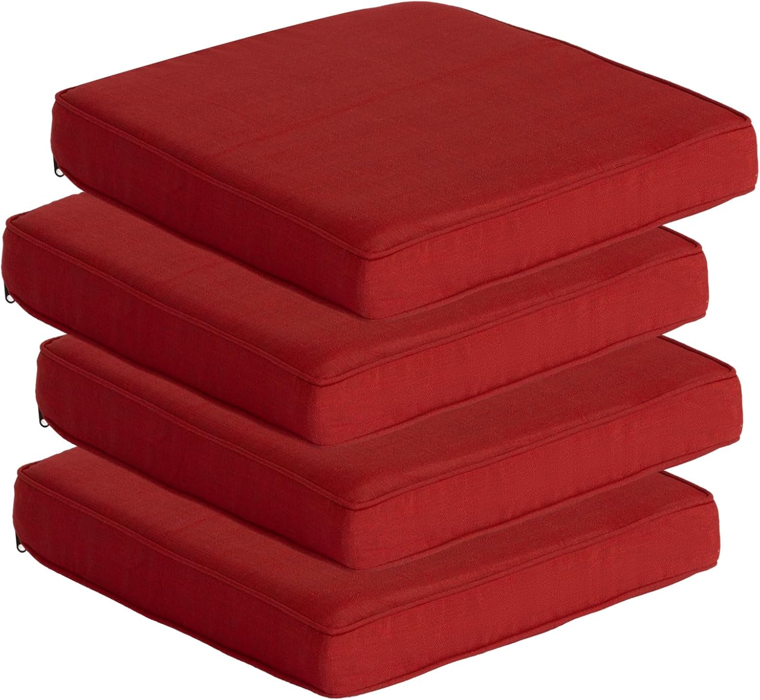 Goodgoods 20x20 Patio Chair Cushions Set of 4, 35D Foam, Chili