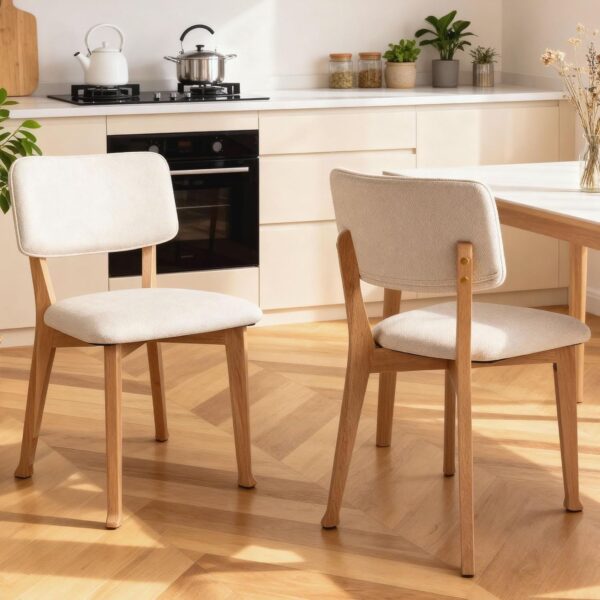 Mid Century Modern Wooden Dining Chairs (Set of 2) for Comfort & Style