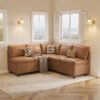 Breakfast Nook Bench with Storage, Brown, 5 Seat (1 Corner)